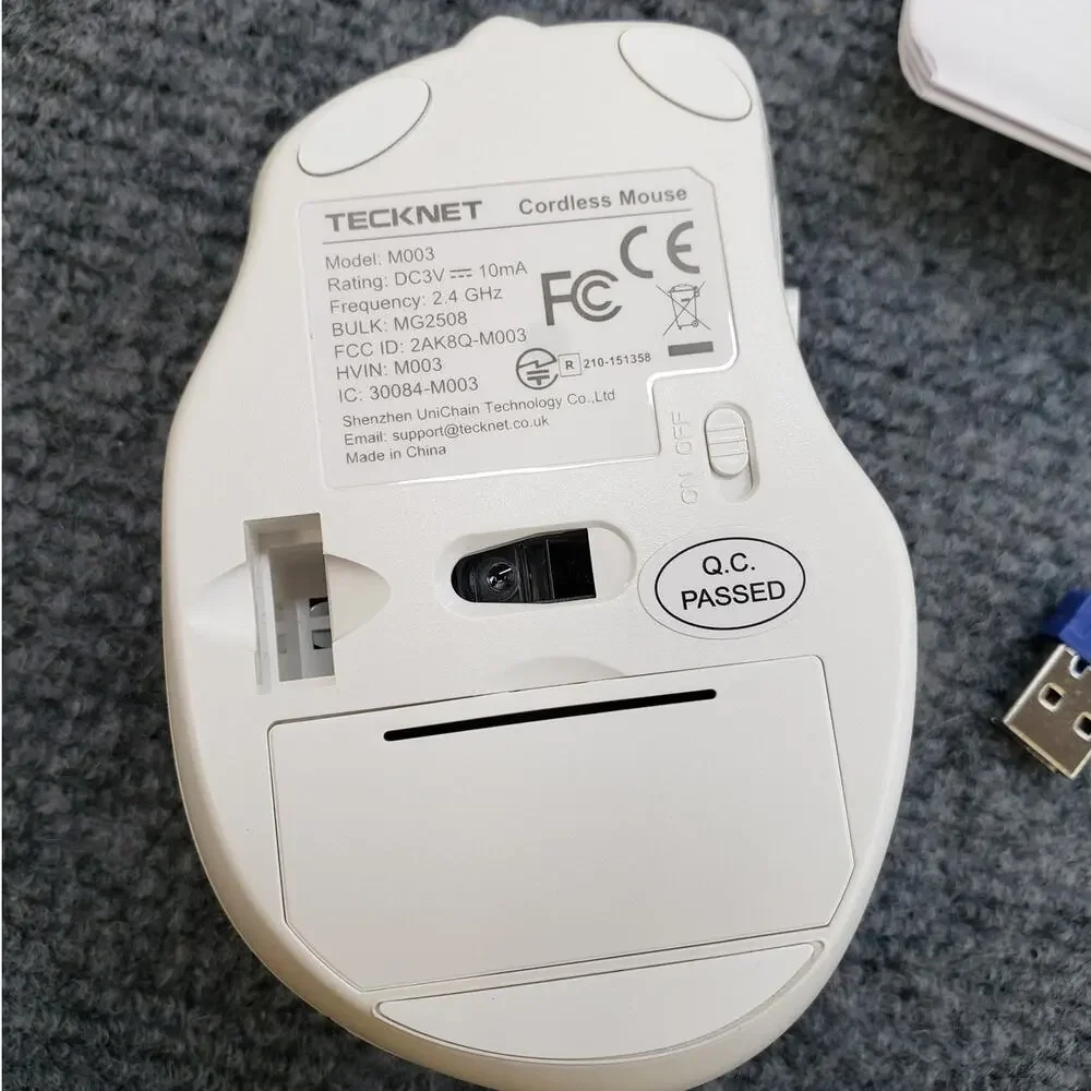 TECKNET Wireless Mouse, 2.4G Ergonomic Optical Mouse for Laptop, PC, 6 Buttons